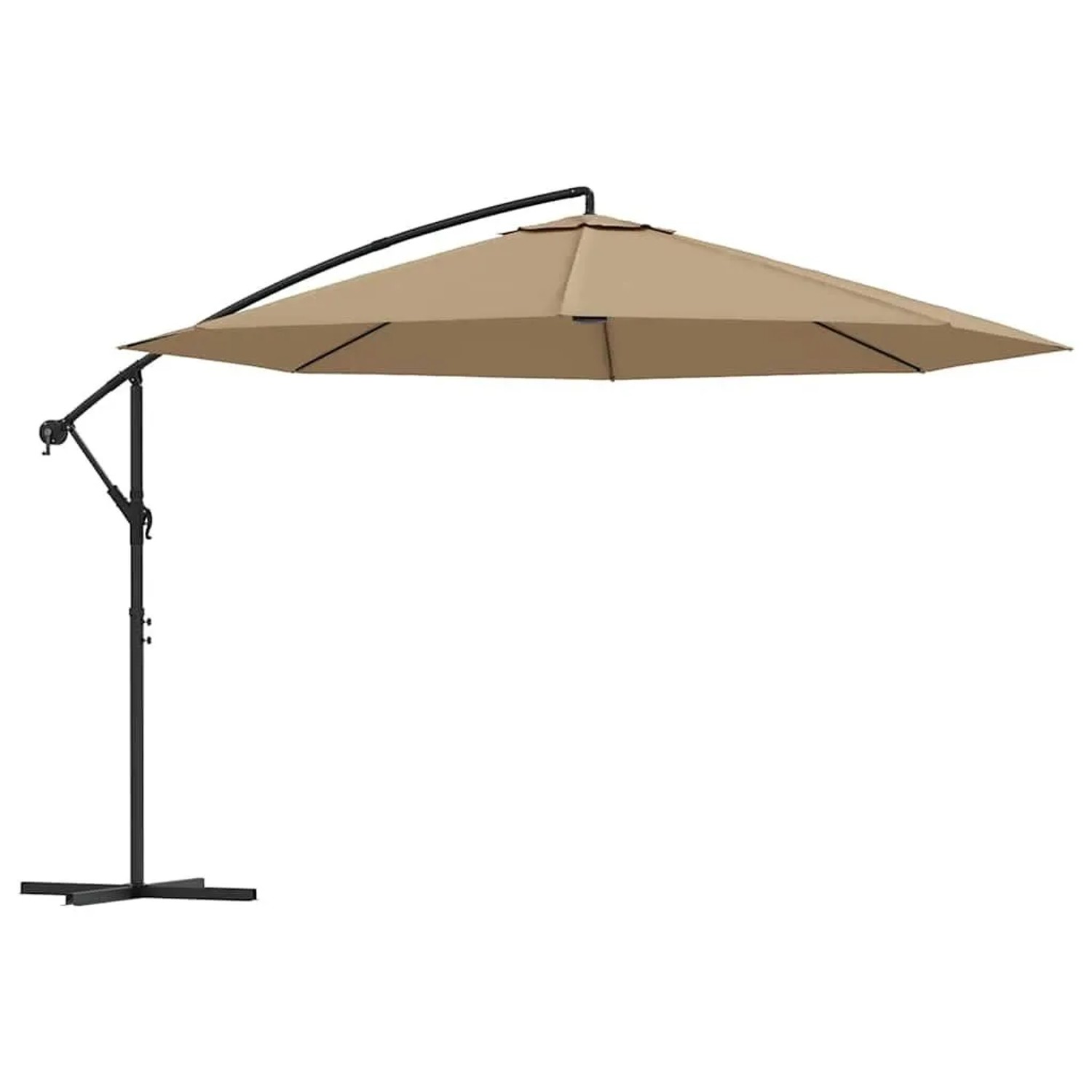 vidaXL Ampelschirm mit Aluminium-Mast 350 cm Taupe 44506