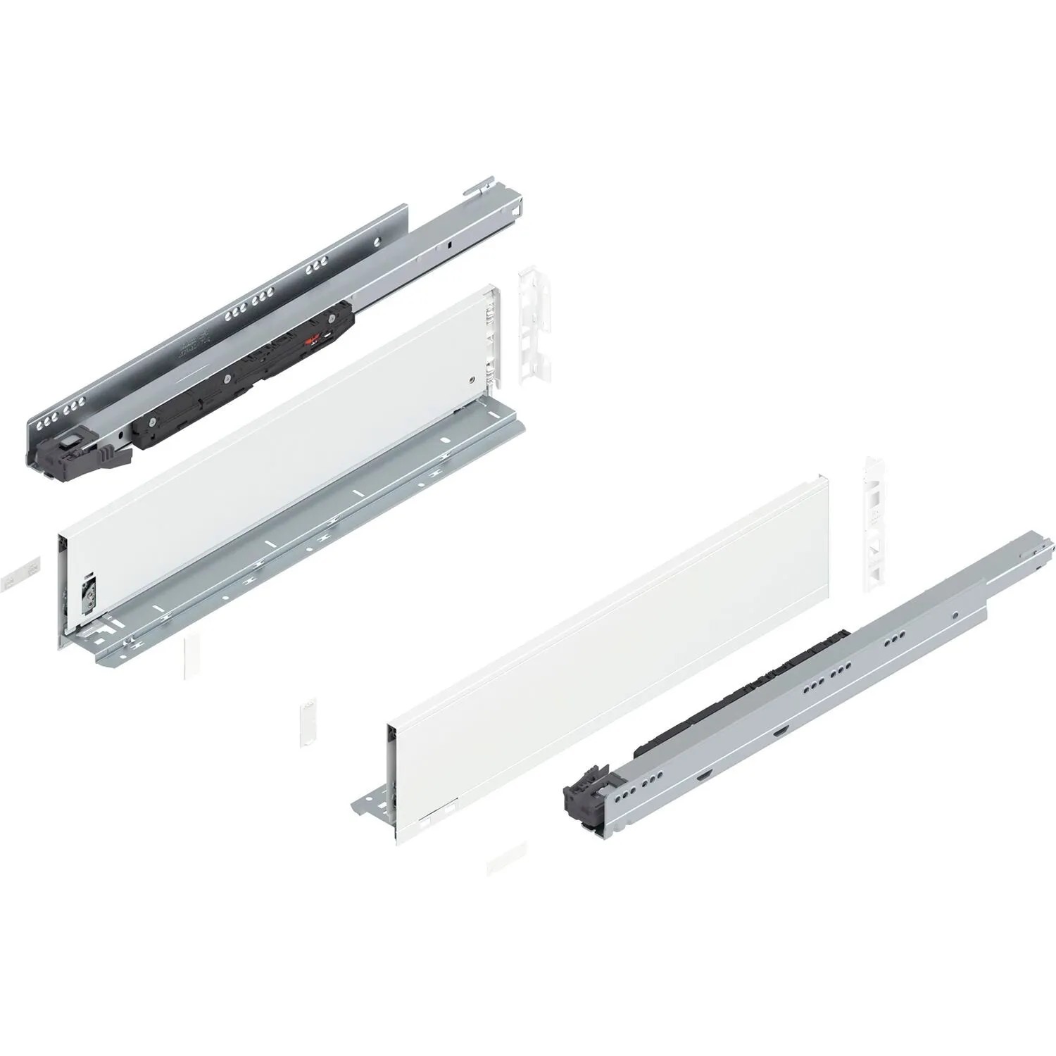 Blum Legrabox Pure Set Höhe K Tip-On Vollauszug 550 mm 70 kg Seidenweiß 1 Paar