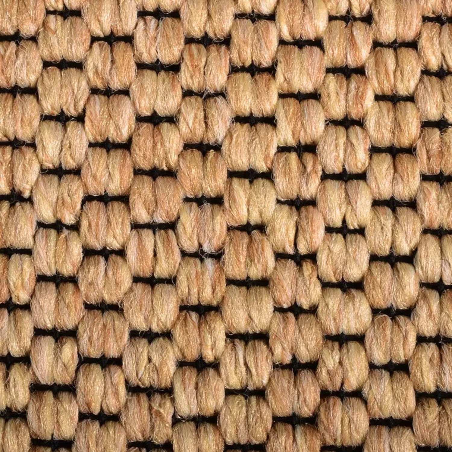 Detailaufnahme: Naturfarbener KARAT Teppichläufer Kalkutta in Sisaloptik, Meterware.