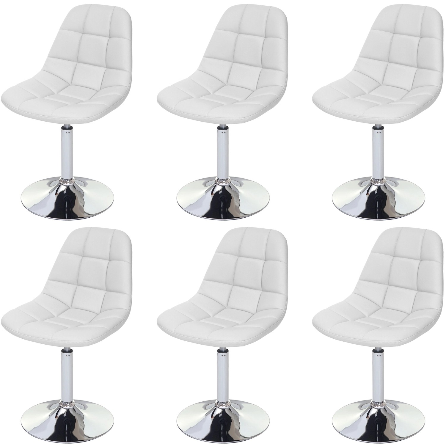 MCW Esszimmerstuhl A60 6er-Set Kunstleder Weiß günstig online kaufen