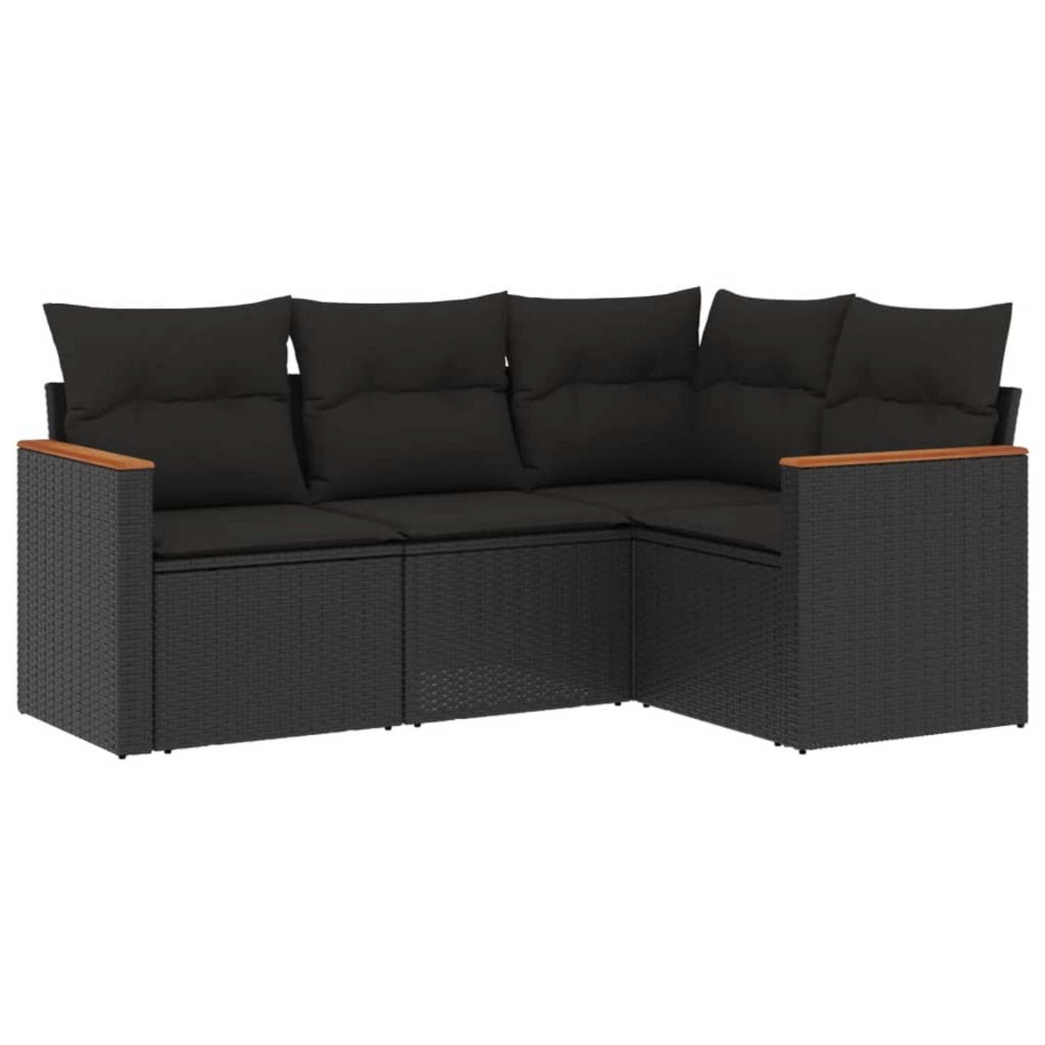 vidaXL 4-tlg Garten-Sofagarnitur mit Kissen Schwarz Poly Rattan Modell 63 günstig online kaufen