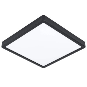 Quadratische, schwarze LED-Deckenleuchte Fueva 5 von Eglo mit neutralweißem Licht.