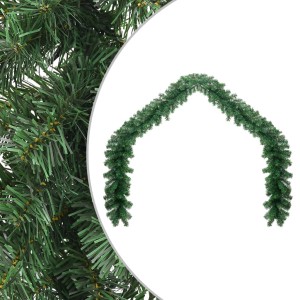 Grüne vidaXL Weihnachtsgirlande aus PVC, 10 m lang, ideal für festliche Dekorationen.