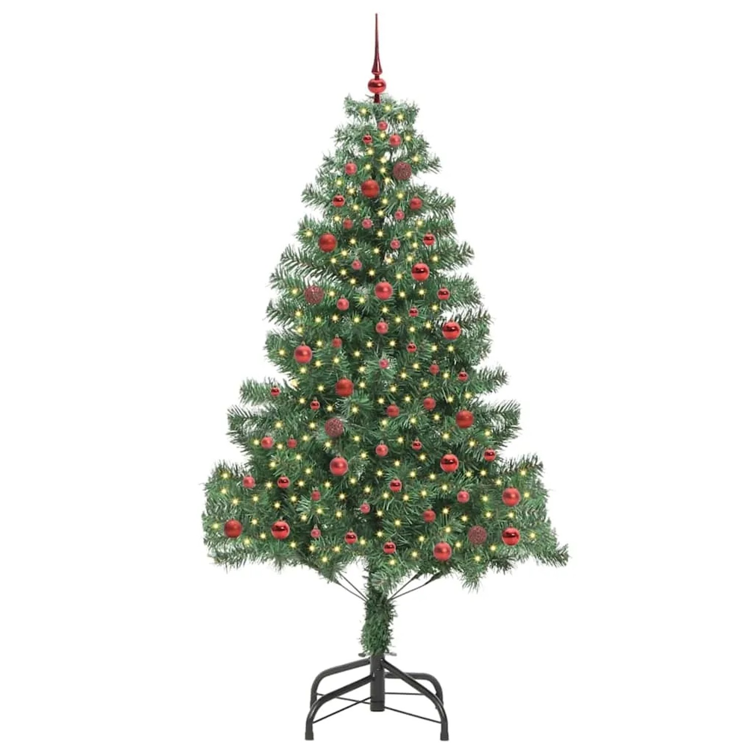 vidaXL Weihnachtsbaum mit 300 LEDs mit Ständer Grün 210 cm PVC 3396389