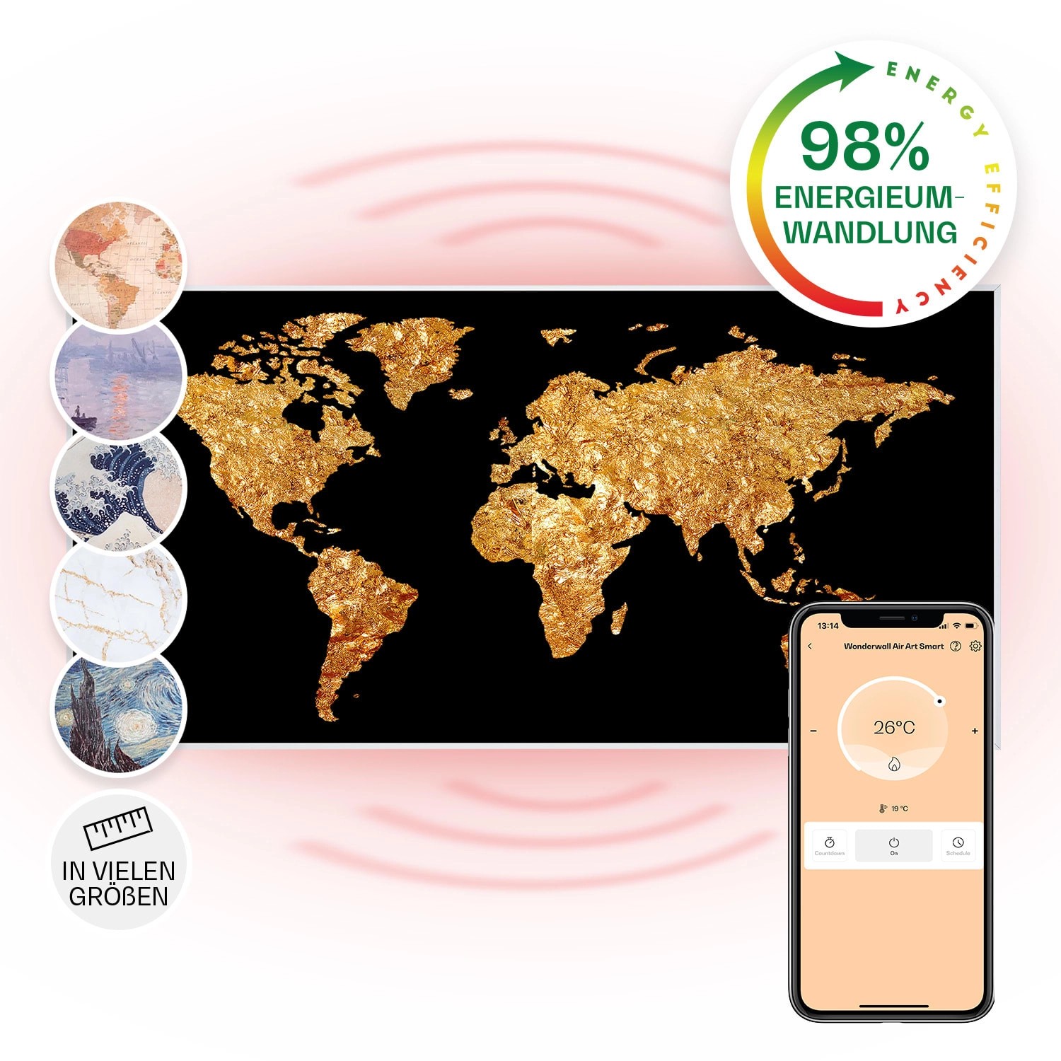 Klarstein Wonderwall Air Art Smart Infrarotheizung Wandinstallation App-Ste günstig online kaufen