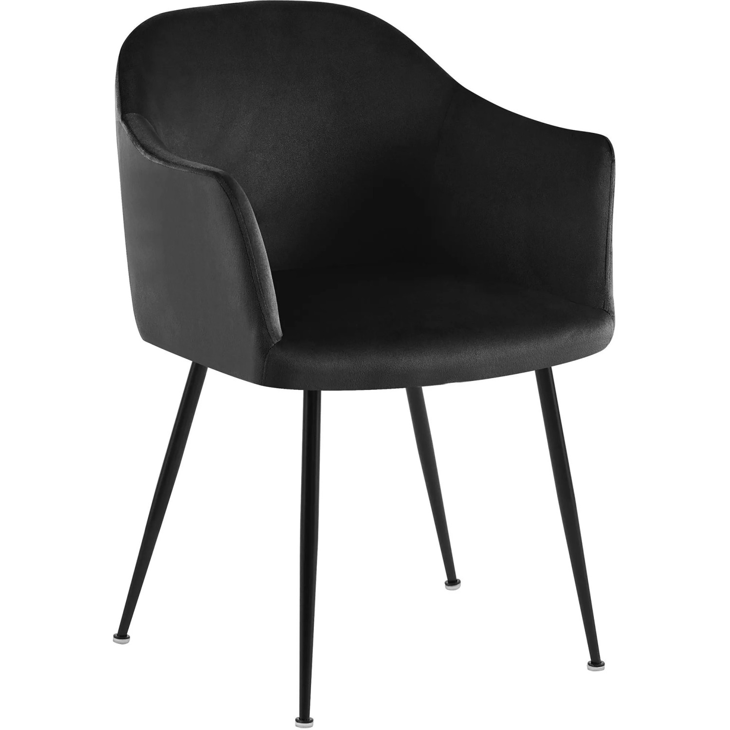 DELUKE Esszimmerstuhl CILIS Samt Schwarz 57x58x80cm Essstühle Esszimmerstühle Küchenstühle Wohnzimmerstühle