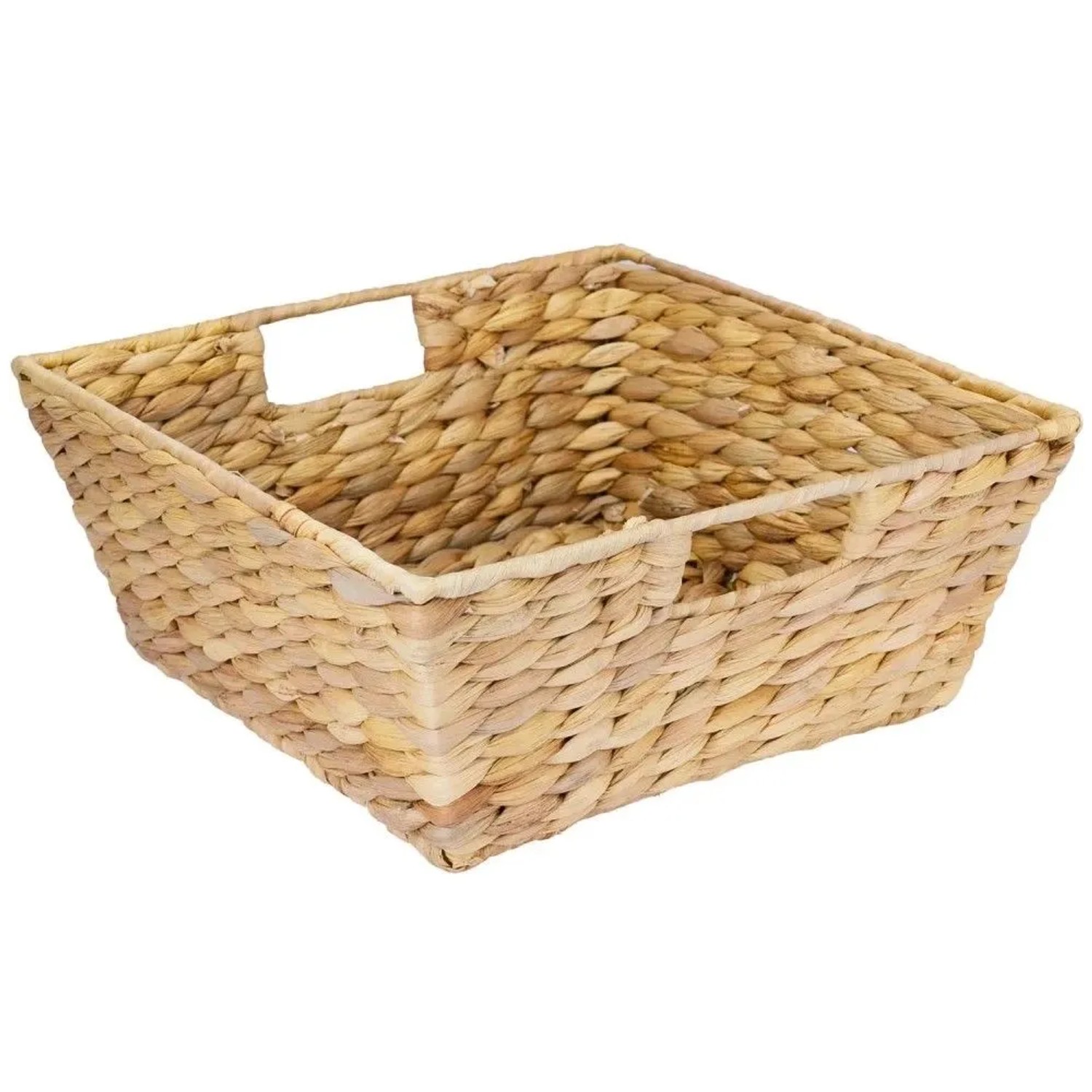 HMF 37269-30CM Geschenkkorb Leer Aufbewahrungskorb Geflochten Wasserhyazinthe 30 x 30 x 12 cm