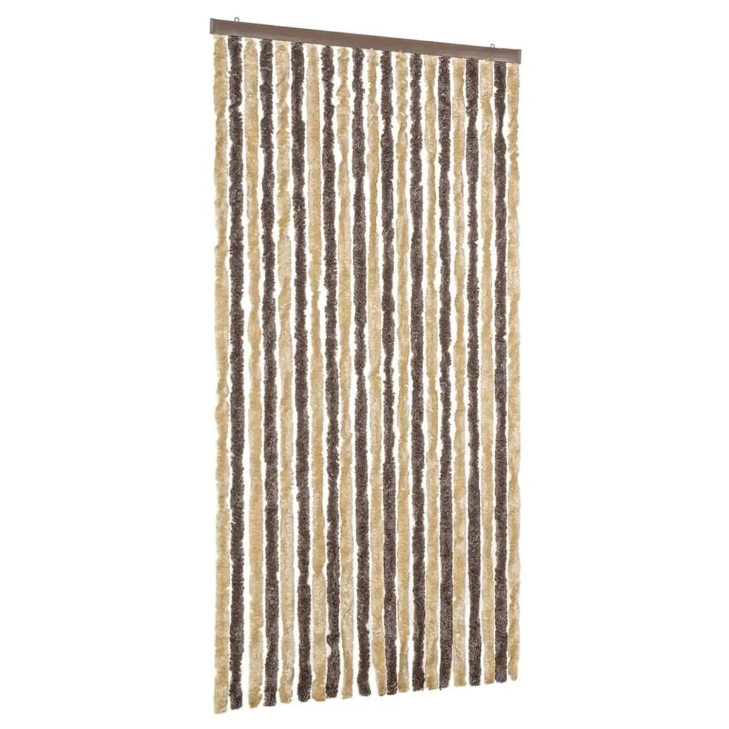 vidaXL Fliegenvorhang Dunkelbraun und Beige 90x220 cm Chenille 377356