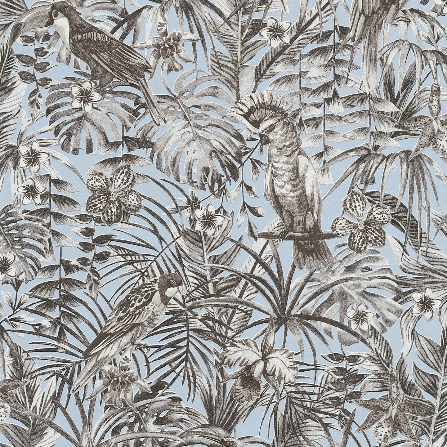A.S. Création Vliestapete Greenery Vögel Blau-Grau