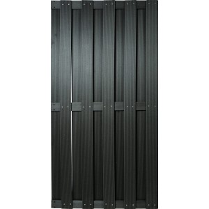 T & J WPC-Sichtschutzzaun Shanghai, anthrazit, 90x180 cm. WPC Zaun für Garten und Terrasse.