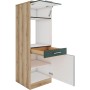 OPTIFIT Savona405 Geräteumbauschrank, 60 cm, Steingrün mit Schublade und Fächern.