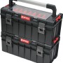 QBRICK Werkzeugkoffer PRO 600 Profi, 2er Set, mit transparentem Deckel und Aluminiumgriff.