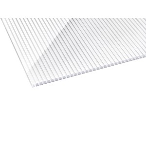 Weiße Gutta Hohlkammerplatte Zebra, 200x98x1,6 cm, für Kunststoffbedachung mit Beschattung.