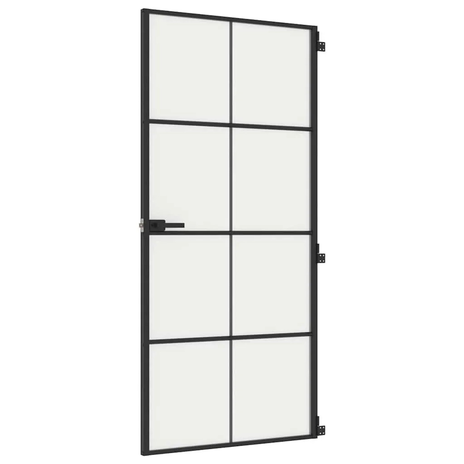 vidaXL Innentür Schlank Schwarz 93x201,5 cm Hartglas und Aluminium 155129