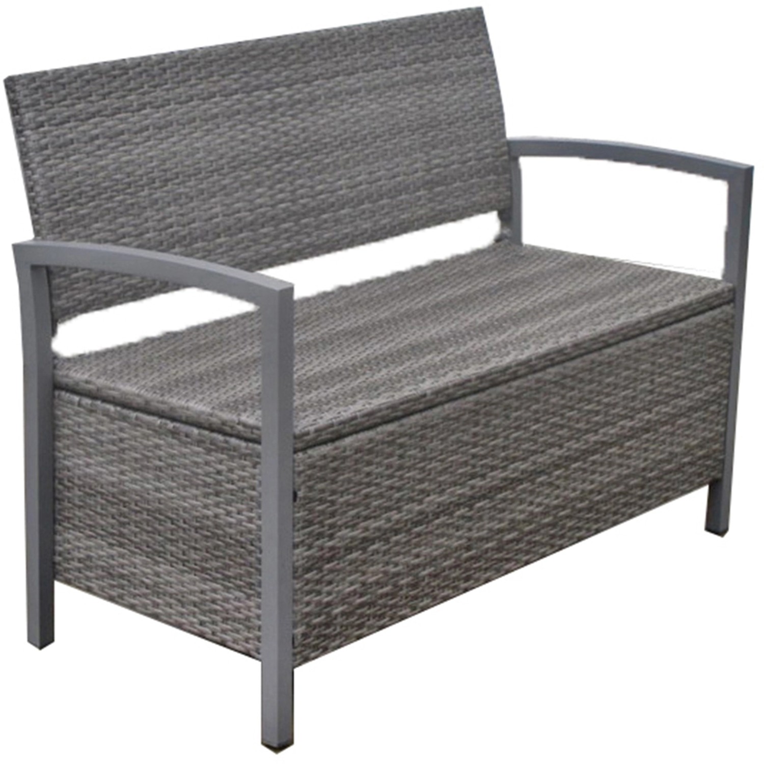 Gartenbank Ferrara Polyrattan 2-Sitzer Dunkelgrau 86 x 118 x 58 cm