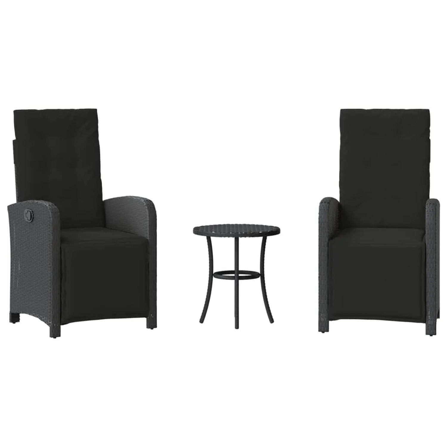 vidaXL 3-Tlg Bistro-Set mit Kissen Schwarz Poly Rattan 365201 günstig online kaufen