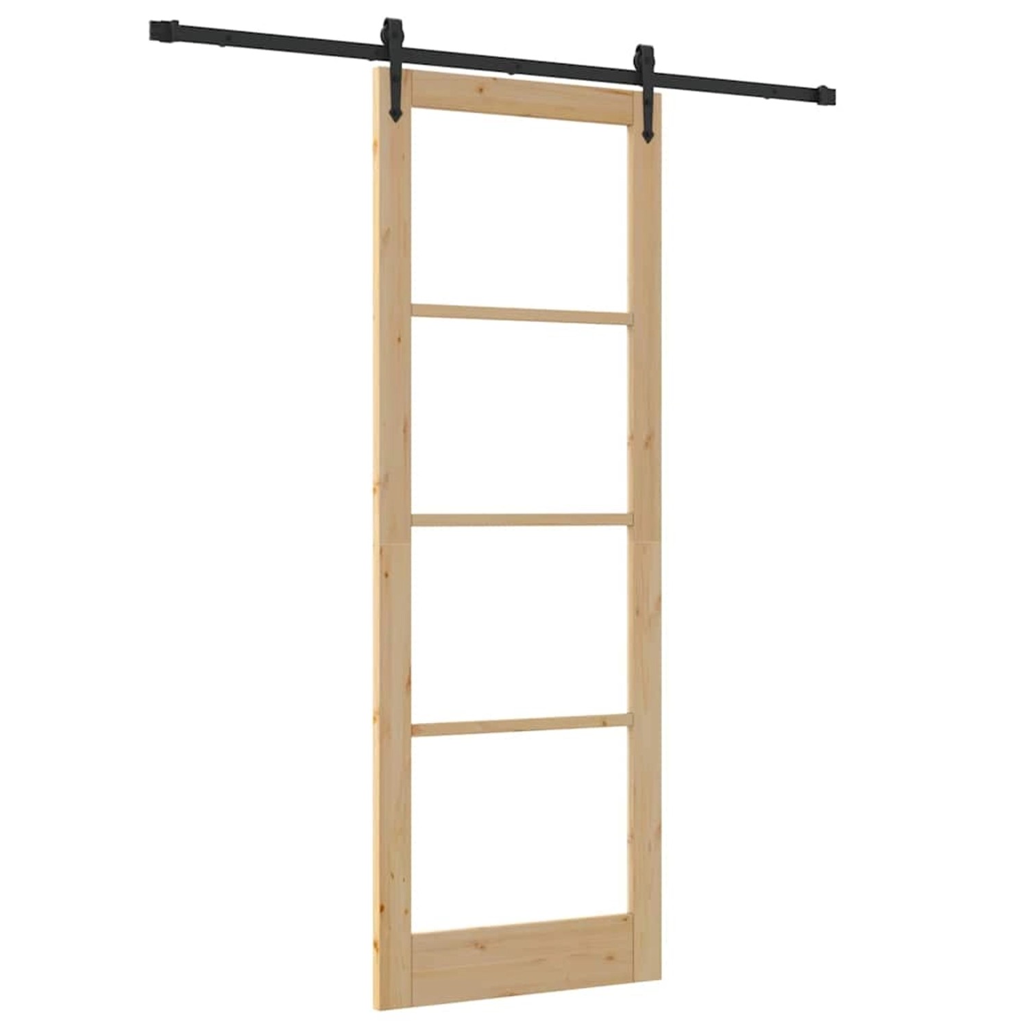 vidaXL Schiebetür Braun 83 x 232 cm Holz und Metall 3332393 günstig online kaufen
