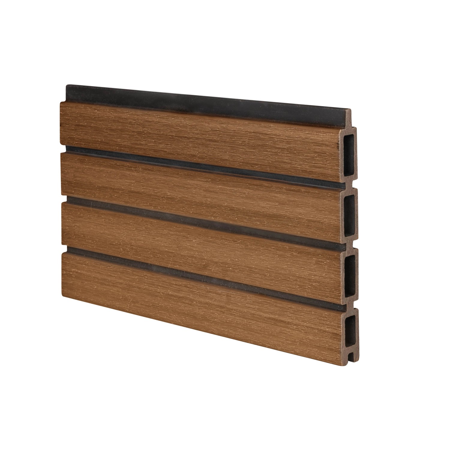 GartenLand WPC Zaun Shadowline, Mahagoni, ca. 180x180 cm. Sichtschutz Steckzaun ohne Pfosten.