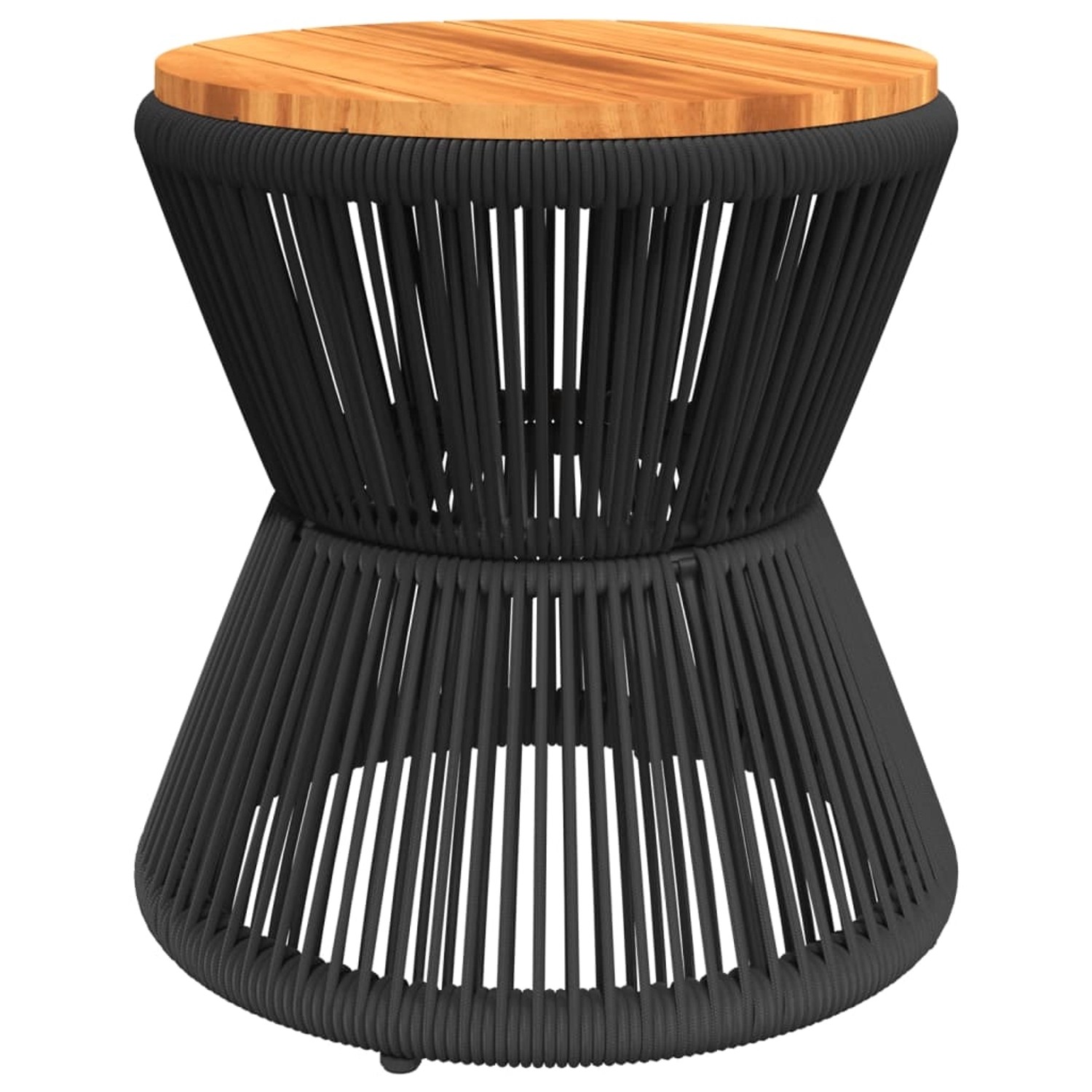vidaXL Couchtisch mit Drahtgestell Schwarz Ø 45x44 cm Akazienholz 365637 günstig online kaufen