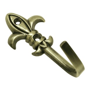 Gardinia Zierhaken Lilie, messing-brüniert, 5,5 cm. Zum Raffen von Gardinen.