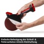 Einhell Akku-Schleif- und Poliermaschine mit Schleifscheibe in der Hand. Autopflege.