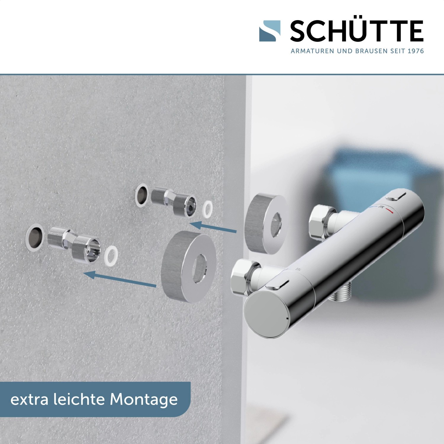 Schütte Thermostat Duscharmatur Los Angeles Chrom, Montage-Hinweis