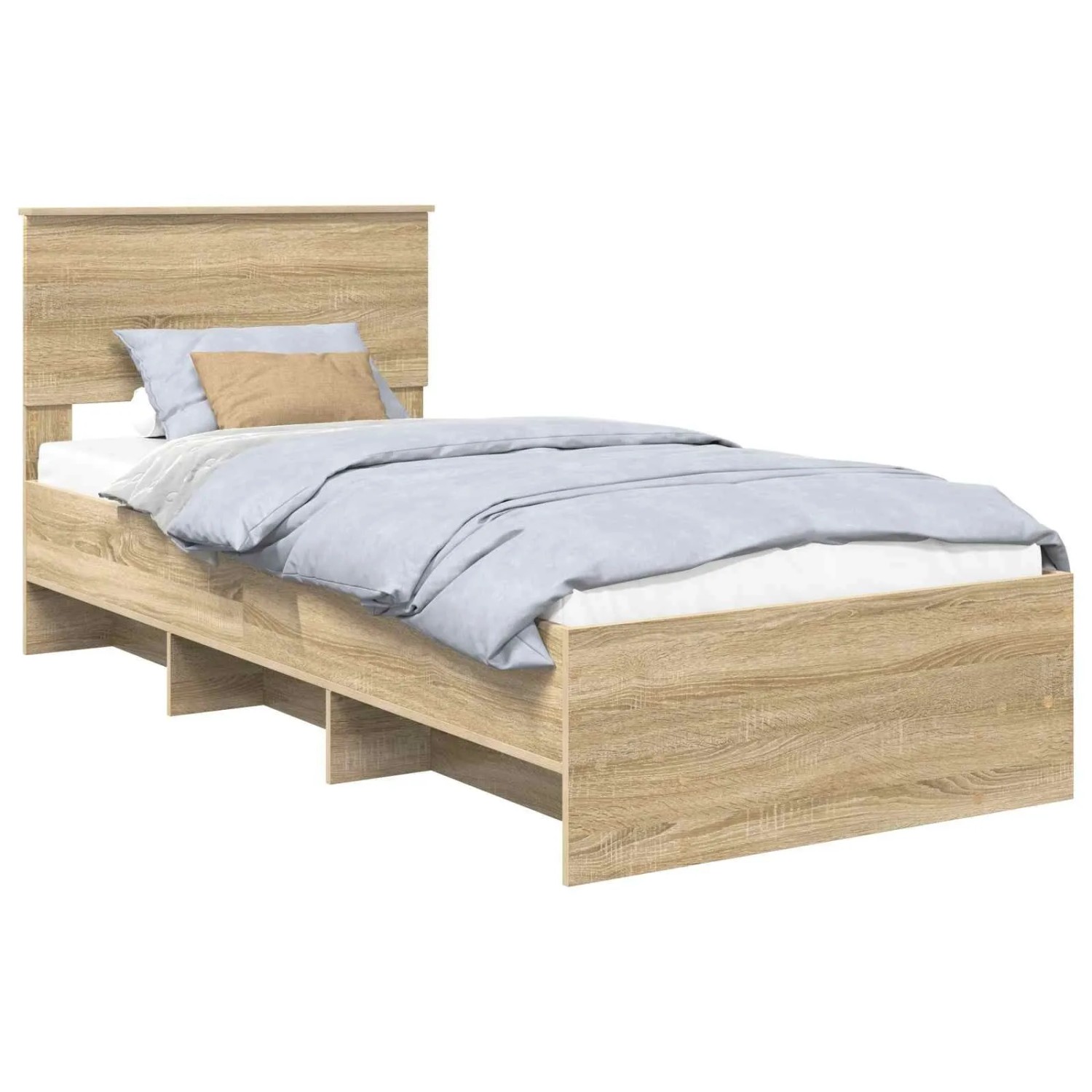 vidaXL Bettrahmen mit Kopfteil Sonoma-Eiche 90 x 200 cm Holzwerkstoff 3408888