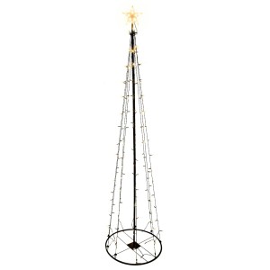 240 cm hoher LED Lichterbaum mit warmweißen LEDs und leuchtendem Stern. Ideal als Dekobaum für Outdoor & Indoor.