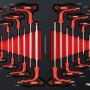 Mephisto Werkzeugwagen: T-Griff Schraubendreher Set, rot/schwarz, für Werkstattwagen.