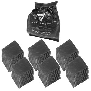 STAHLWERK Automüllbeutel, 60 Stück, 23x30 cm, HDPE Müllsäcke für Auto und Haushalt.