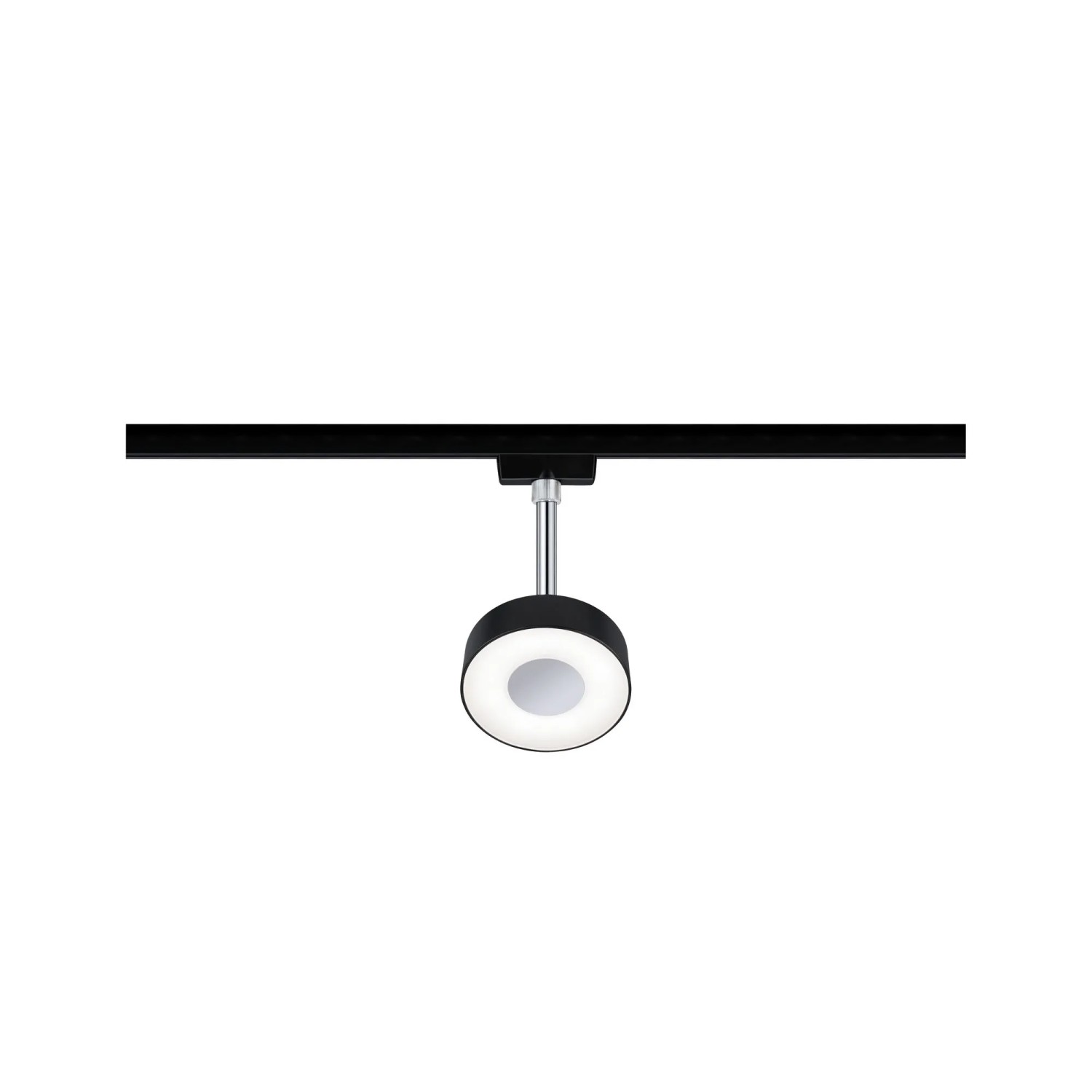 Paulmann URail LED-Spot Circle, schwarz/chrom, 5W, 4000K, dimmbar für Schienensysteme.