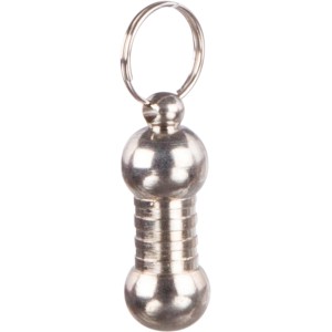 Trixie Adressanhänger aus Chrom für Hunde, Detailaufnahme.