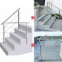 AICA Edelstahl-Treppengeländer, 150 cm, mit 3 Querstäben für Innen- und Außenbereich.