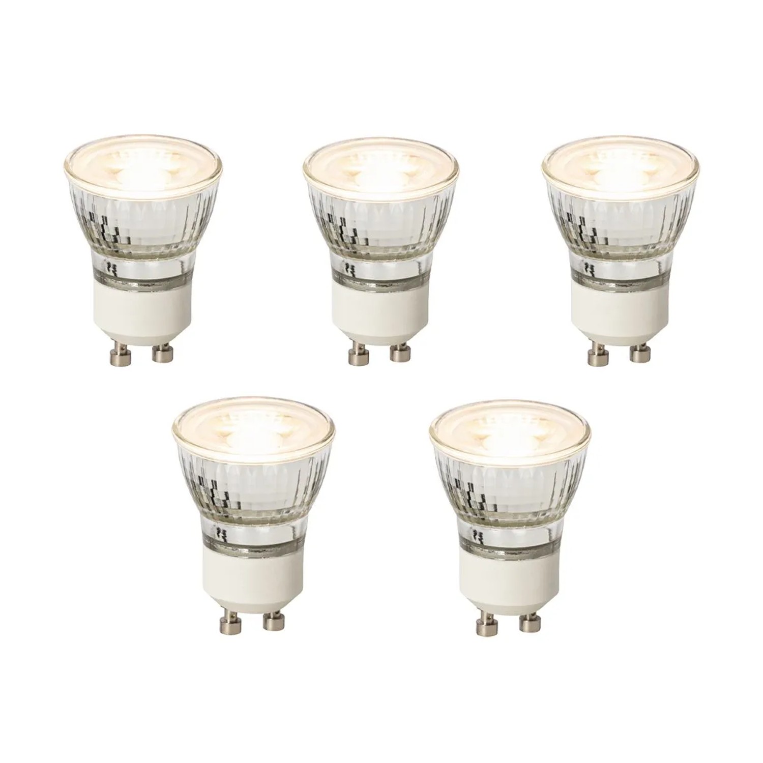 LUEDD 5er Set Dimmbare GU10 LED Leuchtmittel 35 mm 3W 220,m 2700K