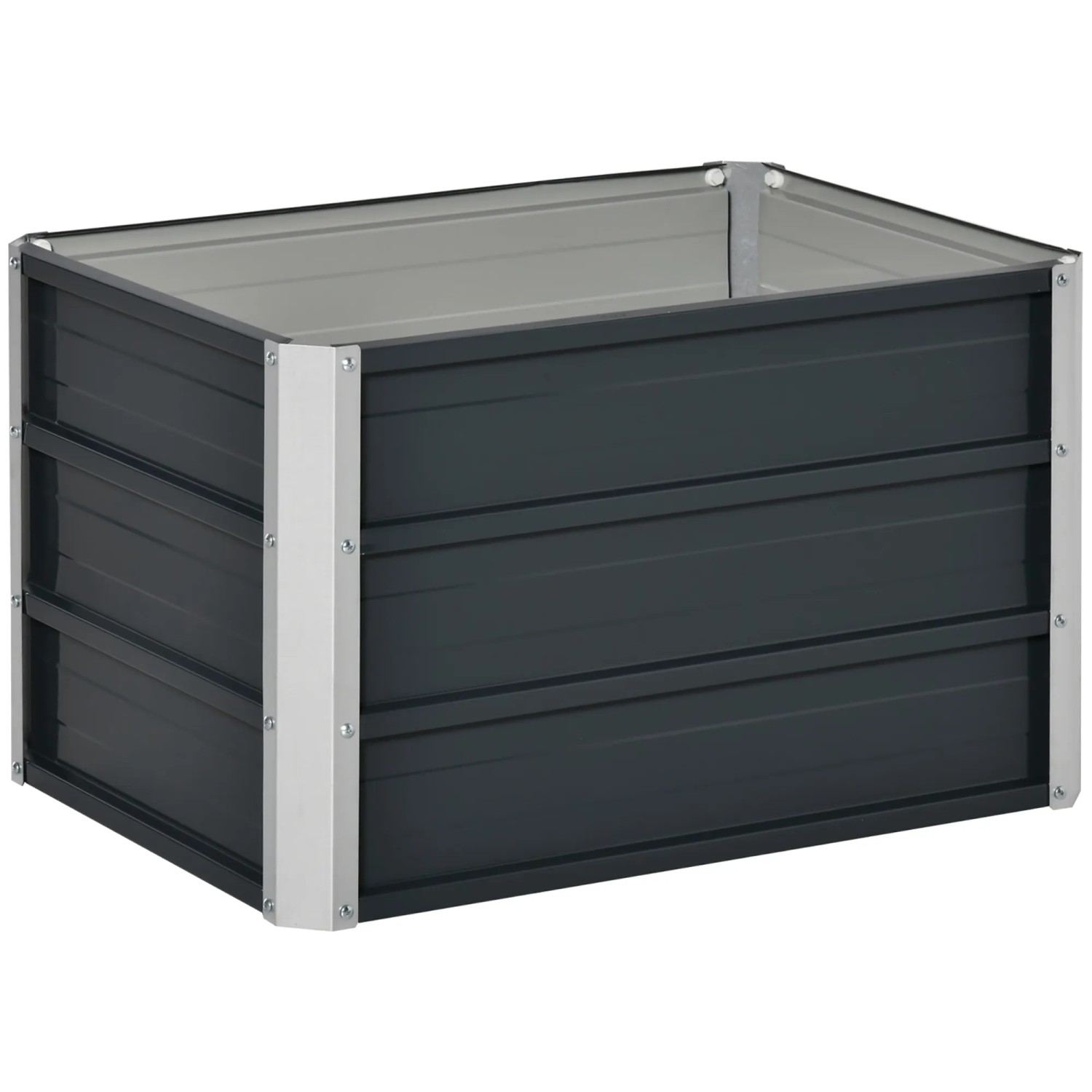 Outsunny Gartenbeet Stahl Dunkelgrau 66L x 47B x 40H cm