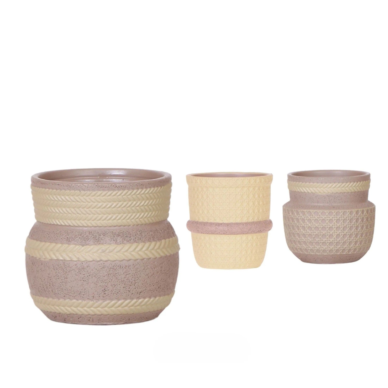 Keramik-Übertopf Ethnic Khaki Auswahl Topf-Ø ca. 9 cm
