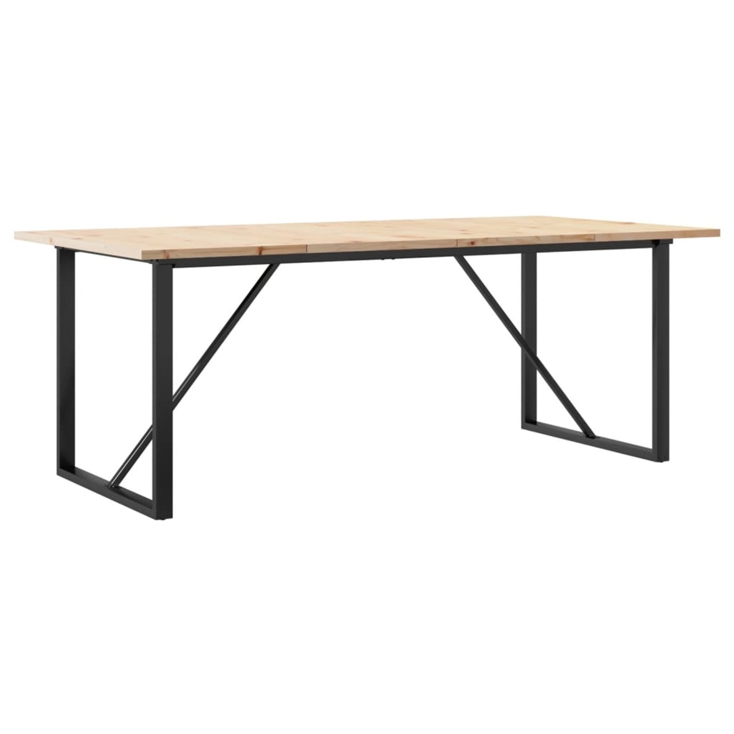 vidaXL Esstisch O-Gestell 200x100x75,5cm Massivholz Kiefer & Gusseisen günstig online kaufen