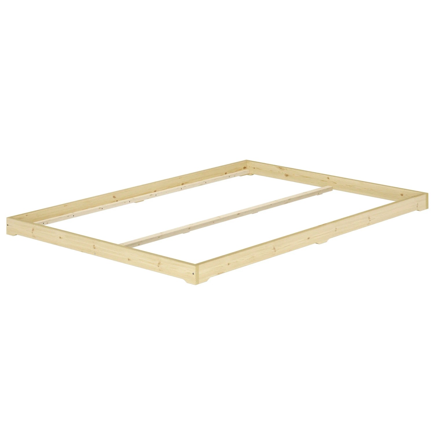 Erst-Holz Loftbett Extra Niedrig Massivholz Fichte Geölt 180 x 200 cm Modell 47 Rollrost inkl.