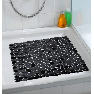 Schwarze Wenko Duscheinlage Paradise 54x54 cm mit Anti-Rutsch-Struktur für mehr Sicherheit in der Dusche.