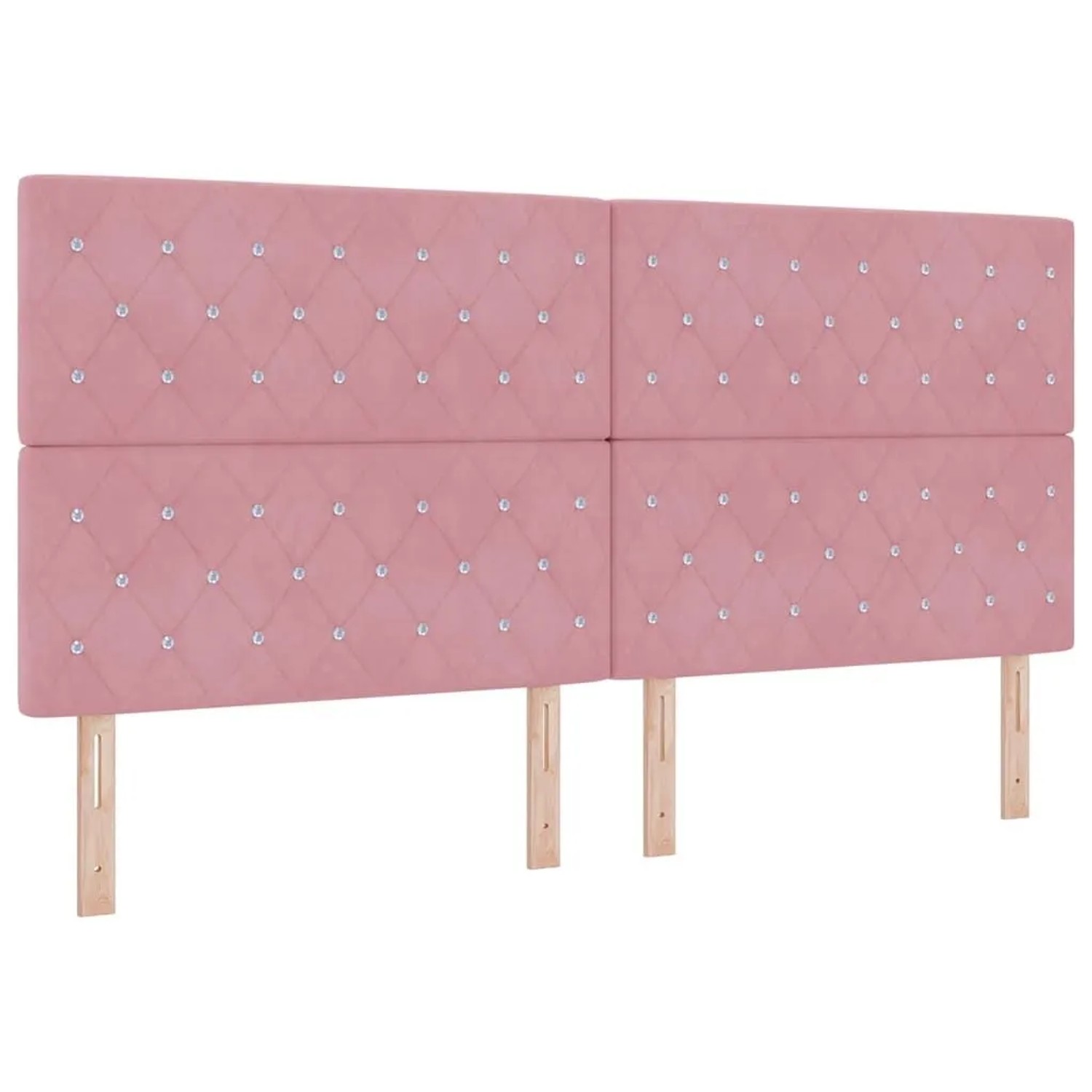 vidaXL LED Boxspringbett mit Matratze Rosa 200 x 200 cm Stoff 3343273