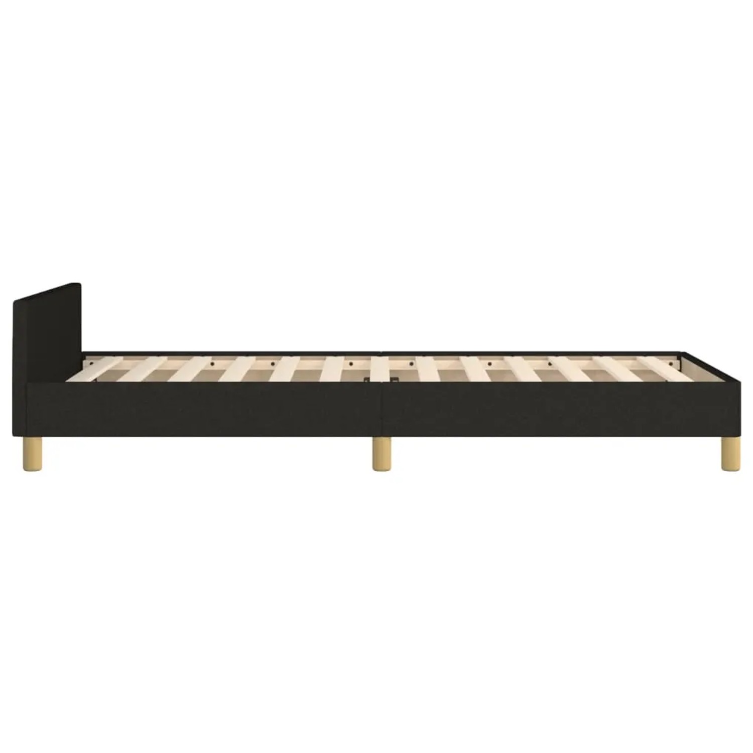 Schwarzes Stoff-Bettgestell 80x200 cm mit Kopfteil von vidaXL.