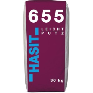 Sack Hasit 655 Leichtputz, 30 kg, Körnung 2 mm, für Innen- und Außenbereich.