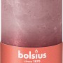 Bolsius Rustik-Kerze Sunset, eschenrosé-rot, 130/68 mm. Stumpenkerze für stimmungsvolles Licht.