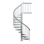 Dolle Außenspindeltreppe Gardenspin, feuerverzinkt mit Trimax-Stufen und Geländer.