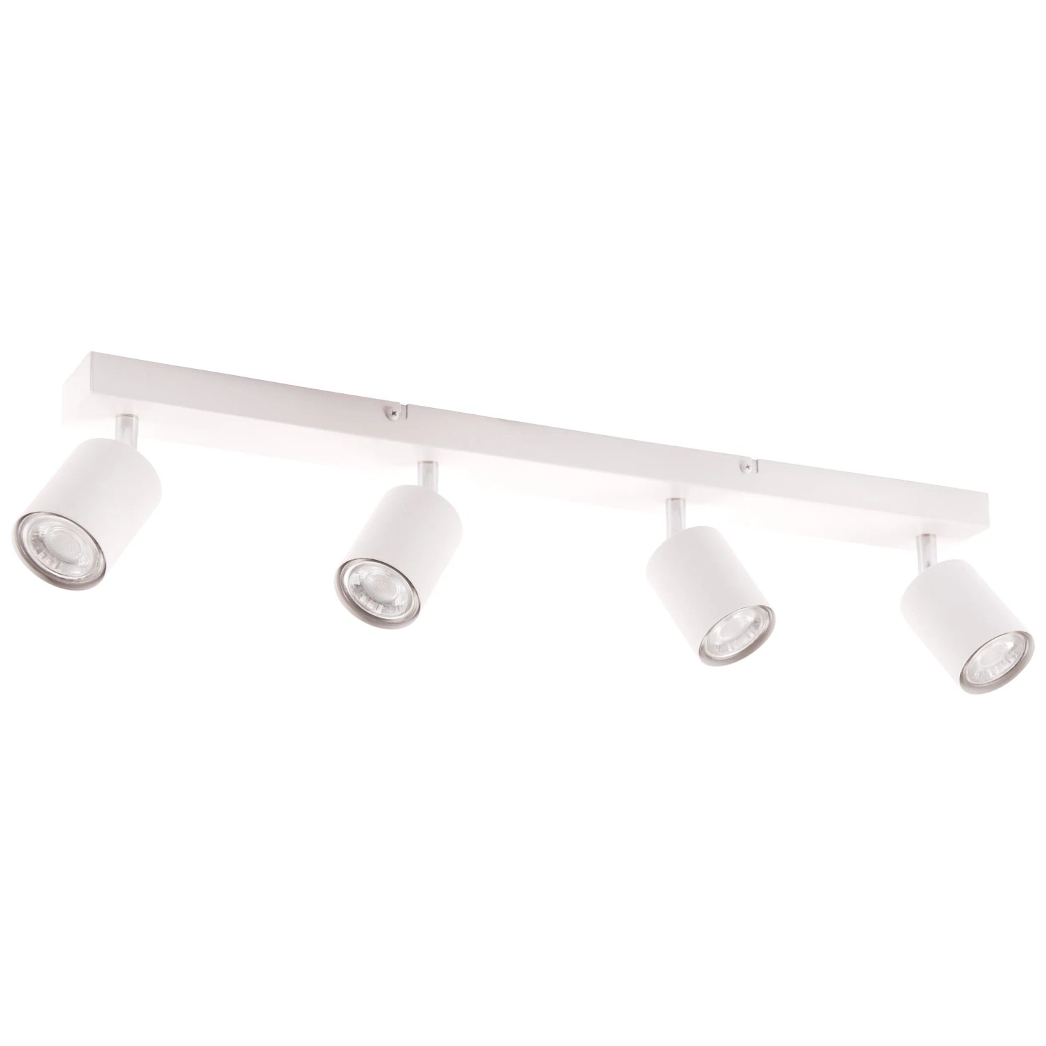 Weißer, 4-flammiger LED-Deckenstrahler Taio, 69,5 cm breit, für flexible Beleuchtung.
