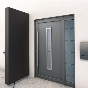 Gutta Seitenteil BS in Anthrazit passend zum Rechteckvordach, Bauhausstil.