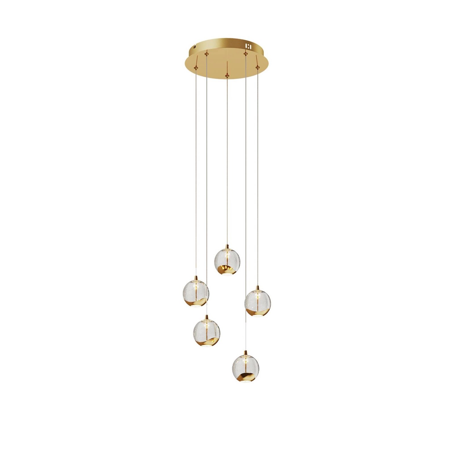 Lucande LED Pendelleuchte Hayley 9624370 Modern in Transparent aus Glas 5-f günstig online kaufen