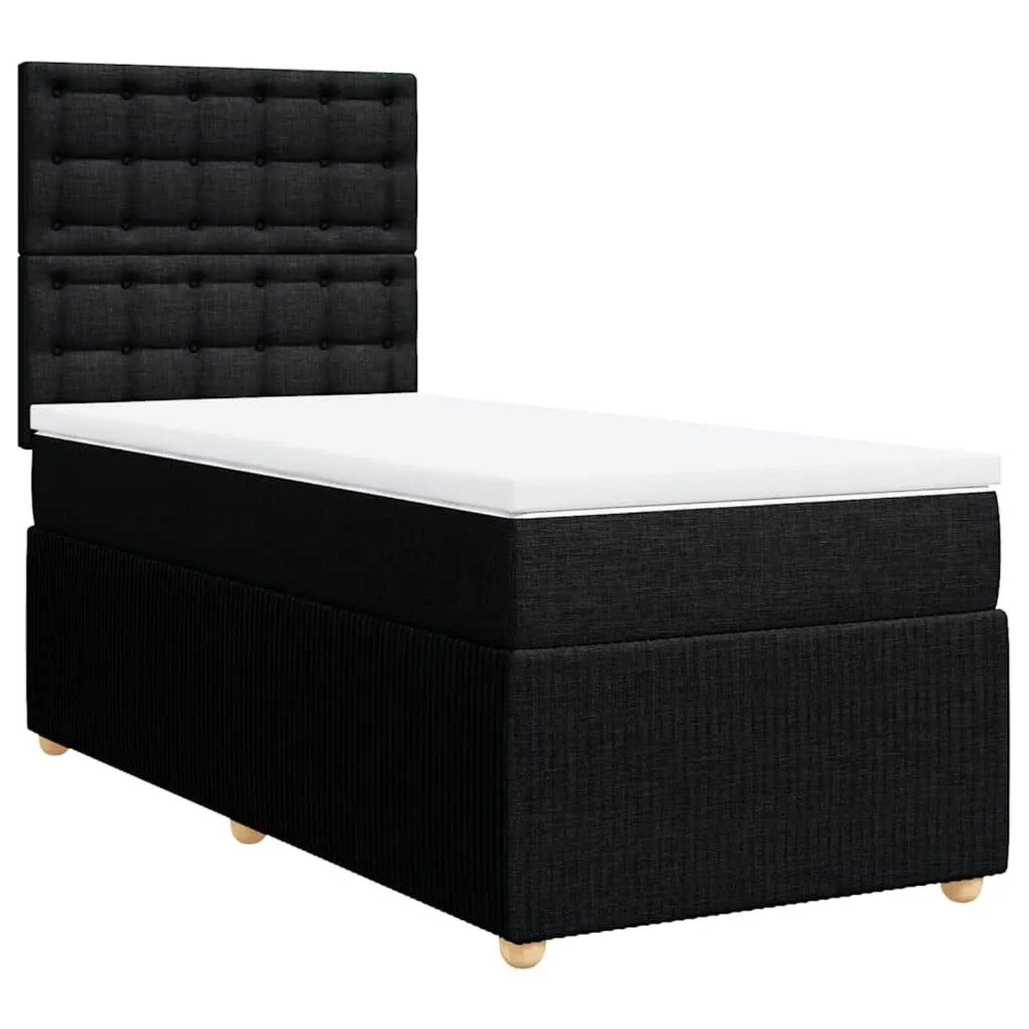vidaXL Boxspringbett mit Matratze Schwarz 100x200 cm Stoff 3291983 günstig online kaufen