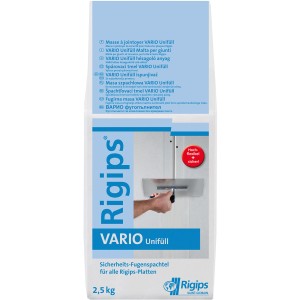 Rigips Fugenspachtel Vario Unifüll, 2,5 kg Sack. Zum Verspachteln von Rigipsplatten.