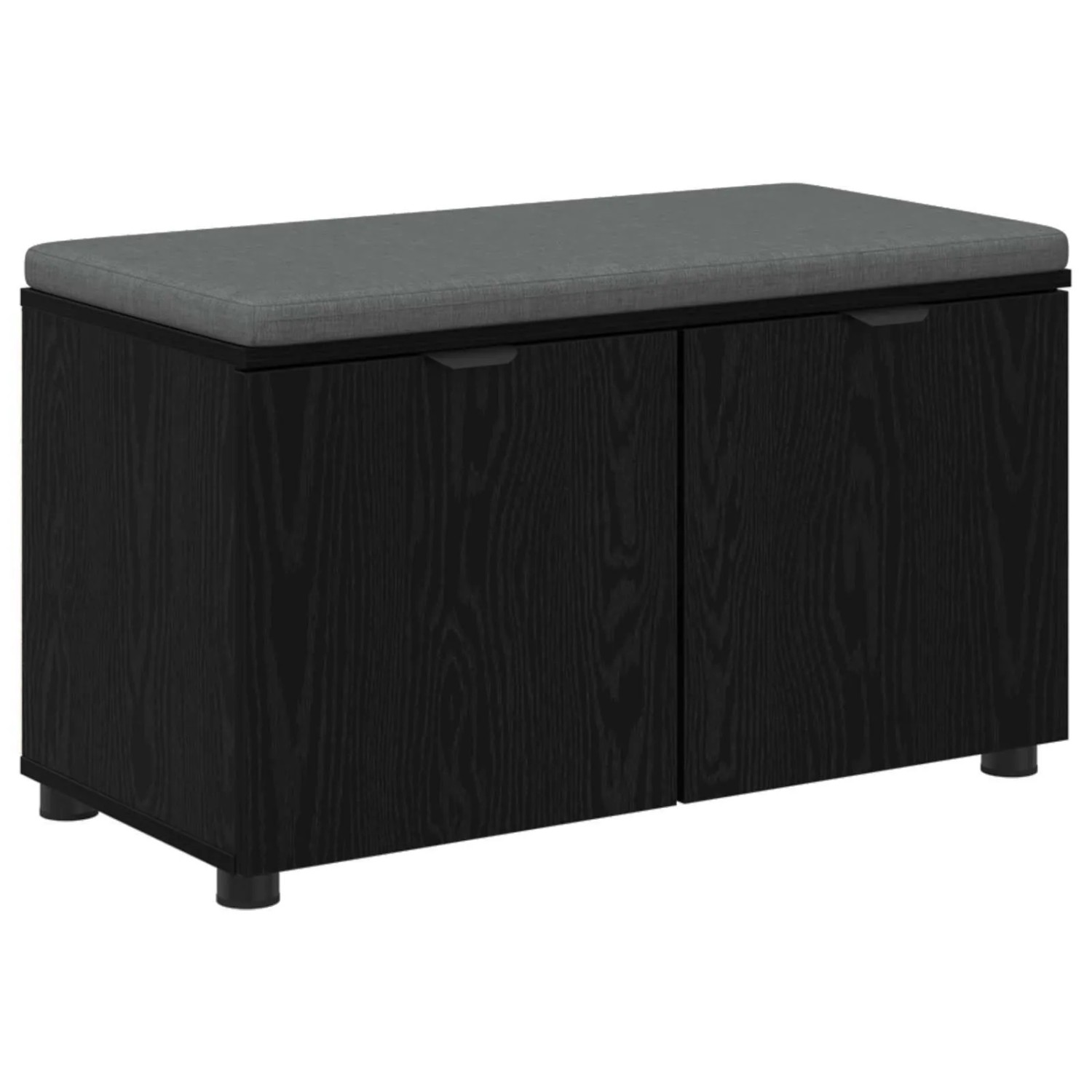 vidaXL Flurbank mit Kissen mit Regal Schwarze Eiche 80 x 38 x 46 cm 891481